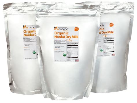 3 Pack Of Premium Organic Milk Powder Non Fat 40 Serving