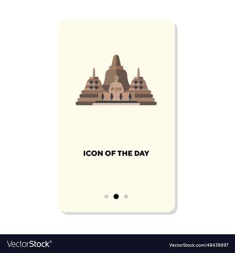 National Architecture Or Borobudur Flat Icon Vector Image