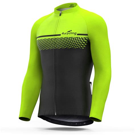 Mens Reflective Cycling Jersey Full Zip Bike Bicycle Long Sleeve