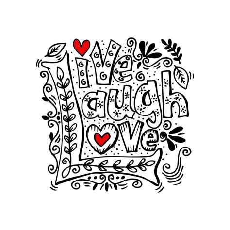 Live Laugh Love Stock Illustration Illustration Of Floral 86928432