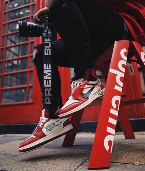 Offwhite Jordan 1 Supreme Hypedrock Sneakers Shoes Outfit