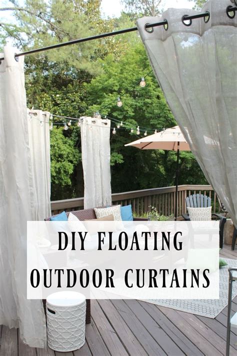 Diy Floating Outdoor Curtain Rod Creating A Privacy Curtains For Deck