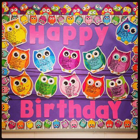 Birthday Bulletin Board Owls Birthday Bulletin Boards