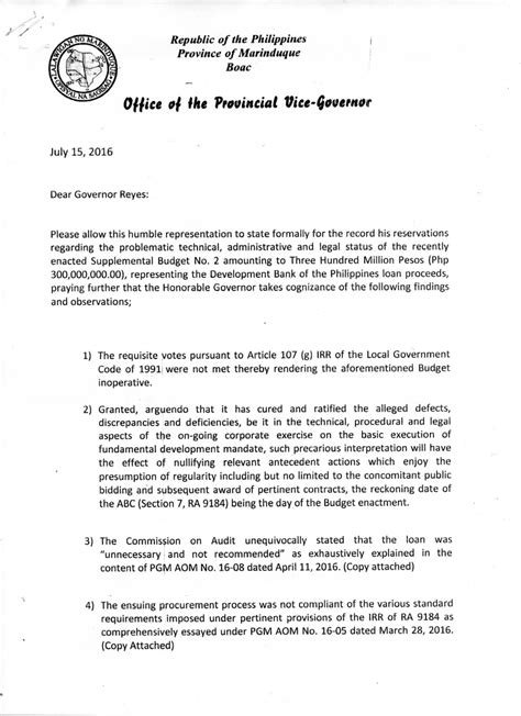Magbasa pa:paano sundin up | sumusunod na sample letter. Sa P300-M: Liham ng Marinduque vice-gov sa gov ...