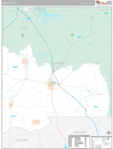 Johnson County Il Wall Map Premium Style By Marketmaps