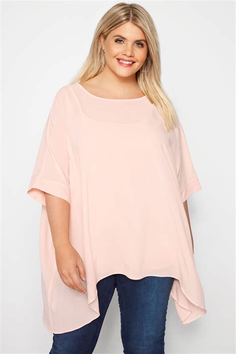 Size Up Pink Chiffon Cape Top Sizes 16 To 36 Yours Clothing