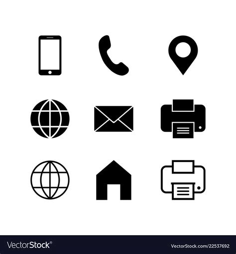Business Card Contact Icons Vector Free Download - Blog Eryna