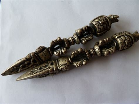 Pair Of Bronze Tibetan Phurba Ritual Daggers Tibet Catawiki