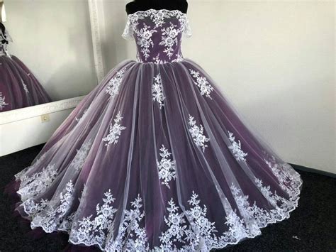 Purple Wedding Dress Gothic Wedding Dress Trail Wedding Dress Purple