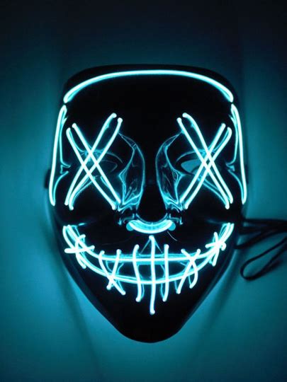 Светящаяся неоновая маска для праздника судная ночь The Purge Анонимус