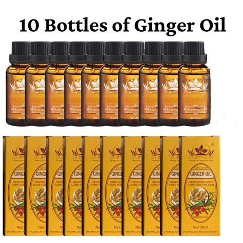 Powerful Herbal Ginger Oil Lymphatic Drainage 10 Bottles Ginger Oils