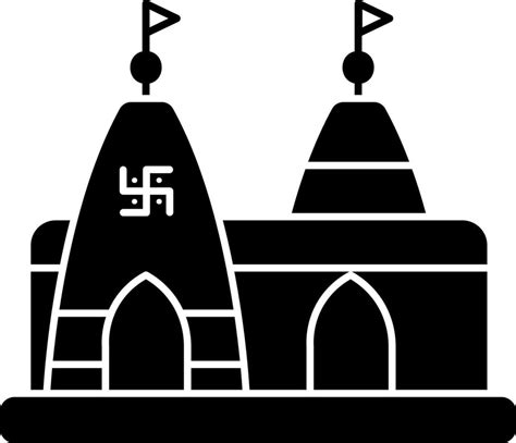 Hindu Temple Icon In Black And White Color 24251111 Vector Art At Vecteezy