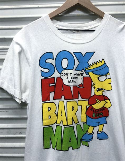 Vintage Bootleg The Simpsons Sox Fan Bart Man 90s Vintage Tee Grailed