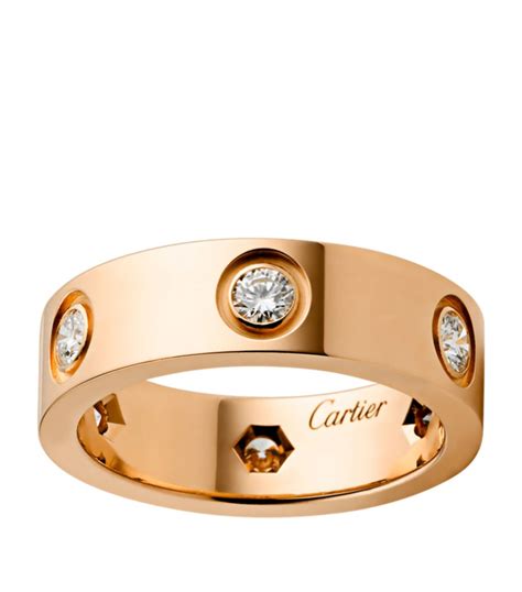 Cartier Pink Gold Rose Gold And Diamond Love Ring Harrods Uk