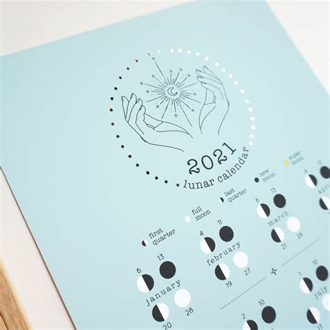 2021 blank and printable pdf calendars with eu/uk defaults. 2021 Moon Phase Lunar Calendar By Ant Design Gifts | notonthehighstreet.com