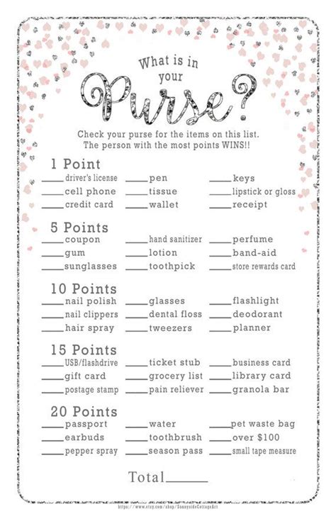 bridal shower purse game three crazy games that your guests will love