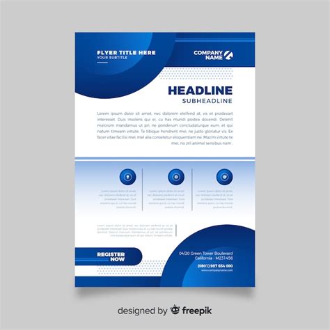 Free Vector Blue Abstract Business Flyer Template