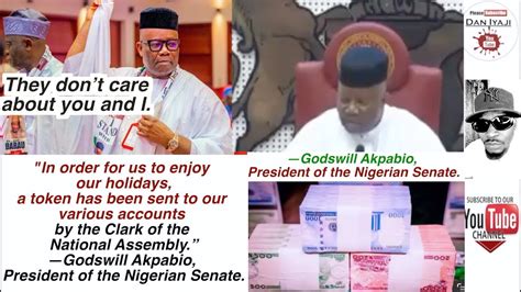 Nigerian Senate To Enjoy Our Holidays A Token Has Been Sent To Our