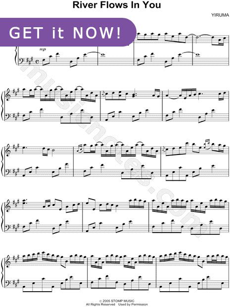 Yiruma River Flows In You Sheet Music Piano Music Notes For Piano