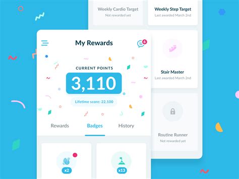 Rewards & Badges | Android app design, Rewards, Health app
