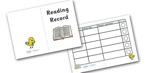 👉 Reading Record Booklet Home School Reading Record Reading