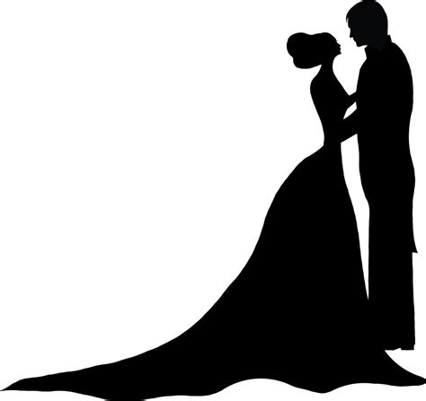 Bride And Groom Silhouette Couple Silhouette Silhouette Art