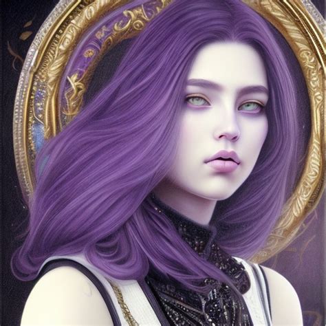 openjourney prompt beautiful girl purple hair to the prompthero