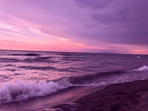 Sunset Nearby The Sea Sunset Wallpaper Purple Aesthetic Rainbow