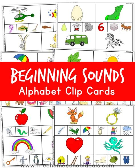 Learn english alphabet letters with pictures and pronunciation below. FREE Beginning Sounds Alphabet Clip Cards | Free Homeschool Deals