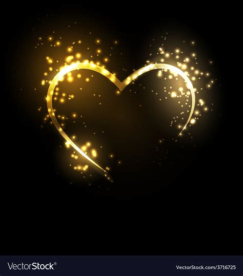 Sparkling Heart On Black Royalty Free Vector Image