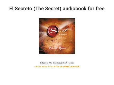 El Secreto The Secret Audiobook For Free