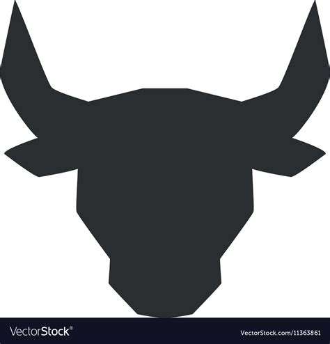 Head Bull Silhouette Isolated Icon Royalty Free Vector Image