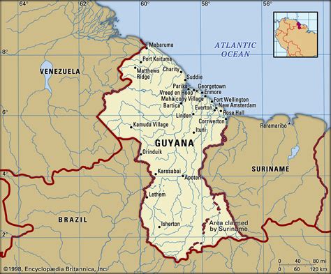Map Of Guyana Terrain Area And Outline Maps Of Guyana Countryreports Porn Sex Picture