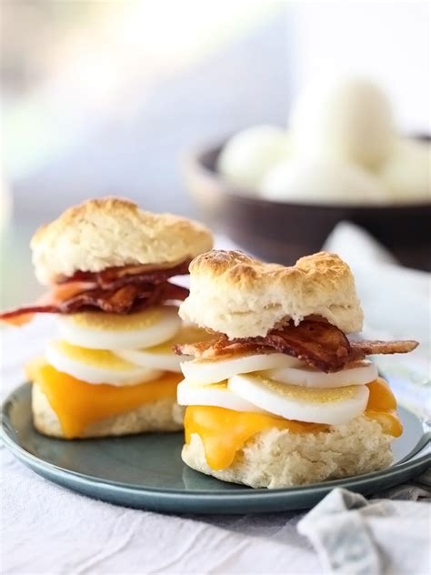 Bacon Egg And Cheese Biscuit Sandwiches Foodiecrush