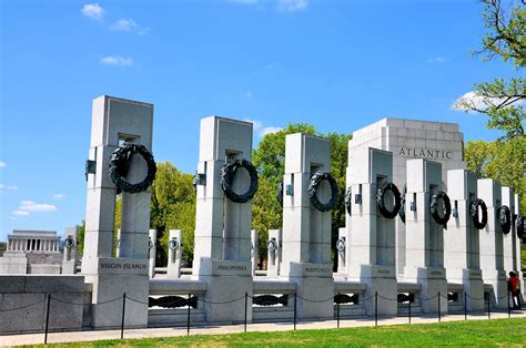 World War Ii Memorial On National Mall In Washington Dc Encircle