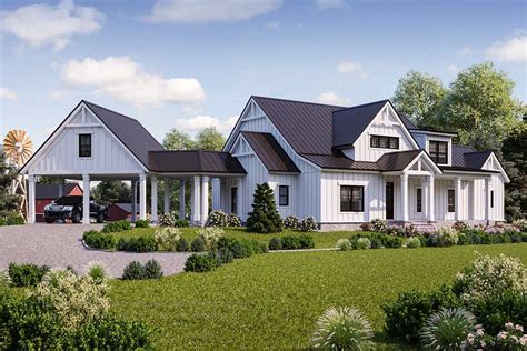 Exclusive Modern Farmhouse Plan With Loft Overlook 92384mx Architectural Designs House