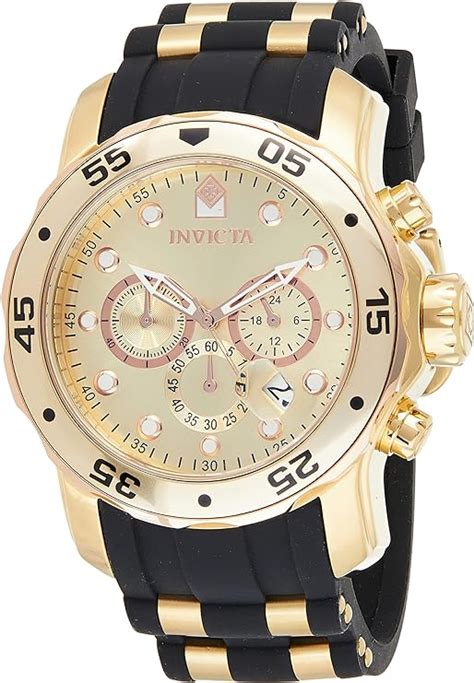 Amazon インビクタ 腕時計 Pro Diver 石英 48mm ケース ゴールド ブラック ステンレススチール ポリウレタンストラップ ゴールドダイヤル 17884 メンズ