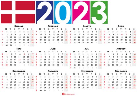 Kalender 2023 Med Helligdage