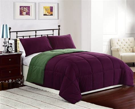 Purplegreen Reversible Down Alternative Comforter Set 2pc Twin Size