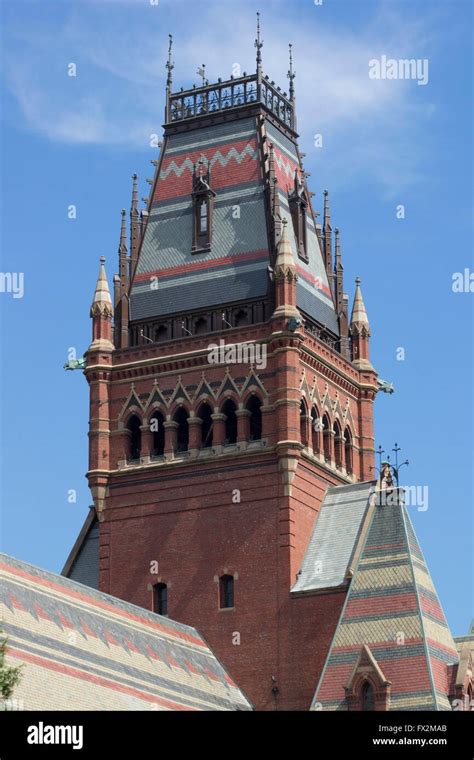 The Tower Of Harvard Memorial Hall Harvard University Cambridge