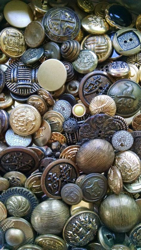 Awesome Assortment Of Vintage Gold Metal Buttons 24pc Random Etsy