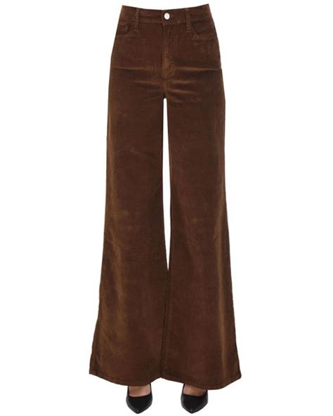 Frame Le Palazzo Wide Leg Corduroy Trousers In Brown Lyst