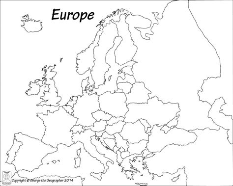 Printable Black And White Map Of Europe Free Printable Maps