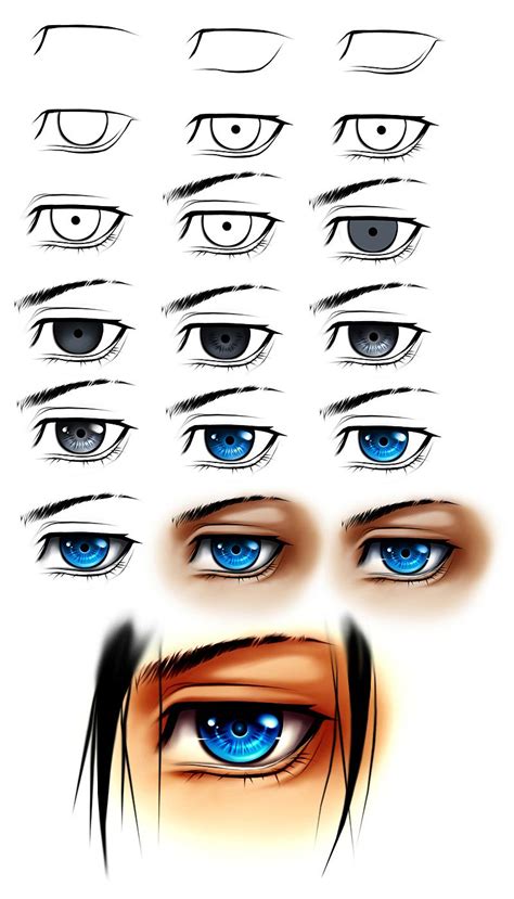 Manly Eye Step By Step Anime Eyes Eye Drawing Anime Art Tutorial