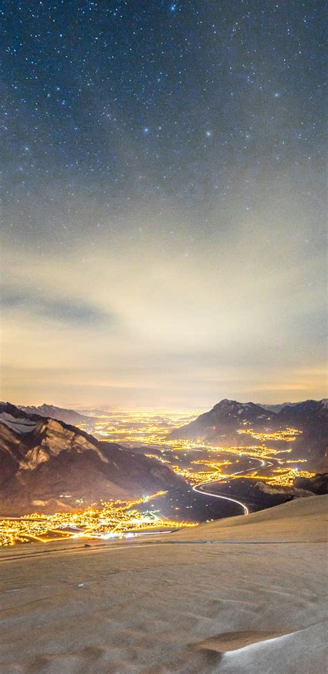 1440x2960 Snow Winter Lights Sky Stars Samsung Galaxy Note 98 S9s8