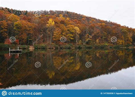 Autumn Color At Sherando Lake Near The Blue Ridge Parkway In George