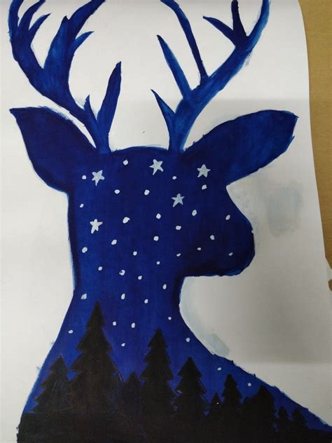 Pin By عواطف On 1 Galaxy Drawings Deer Painting Tole Painting