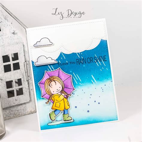 stampin with liz design stampin with liz design rain or shine card with video tutorial
