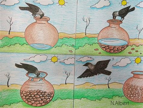 Cool Easy Thirsty Crow Drawing Images Clickandno4