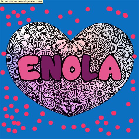 Coloriage Pr Nom Enola D Cor Mandala Coeur Sans D Passer